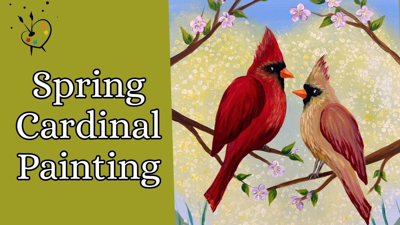 How to Paint a Cardinal for Beginners | Step by Step Acrylic Painting Tutorial
