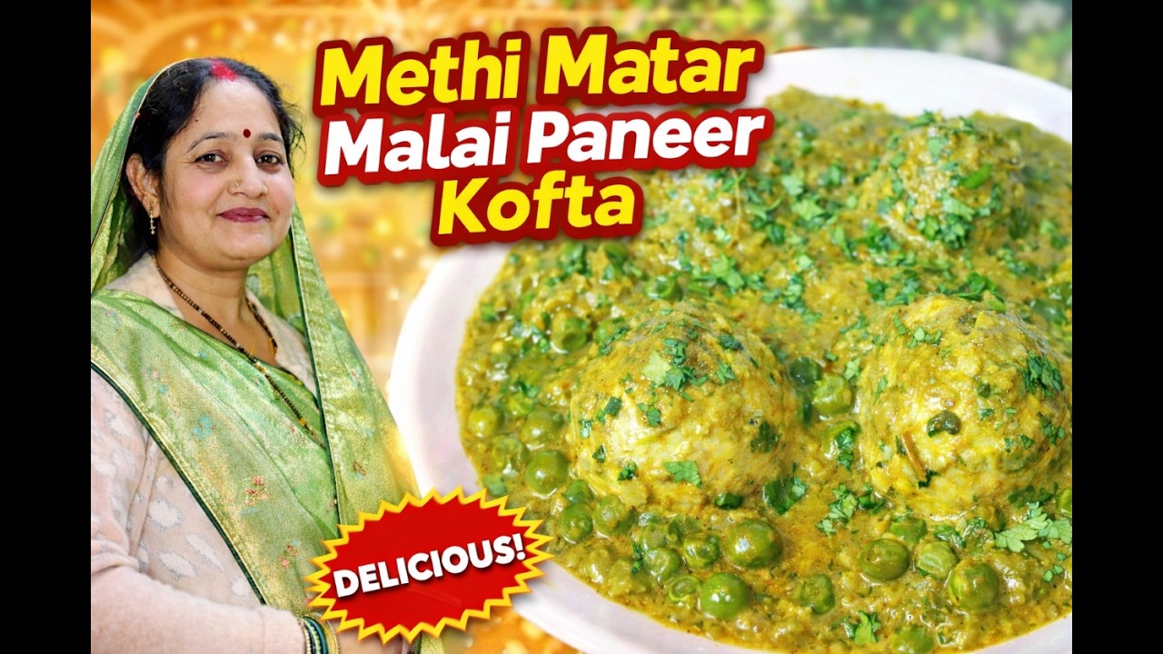 Aise Methi Matar Malai Ki sabji Banao Ki sab Khate reh jaye 😋 #methi#malai#matar#kofta#indian#dinner