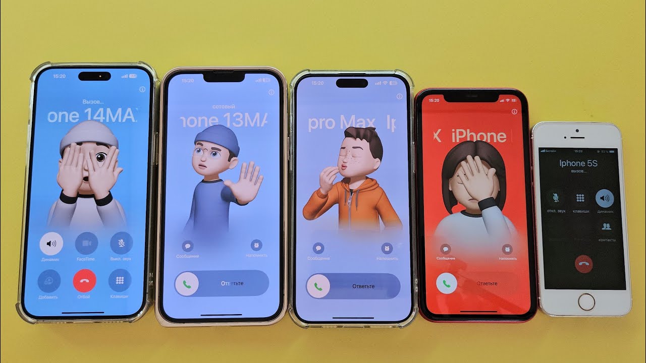 Five incoming Call IPhone 15pro Max vs iPhone 14MaX vs 13max vs iPhone 5S vs iPhone11/ iOS18 FaceTim