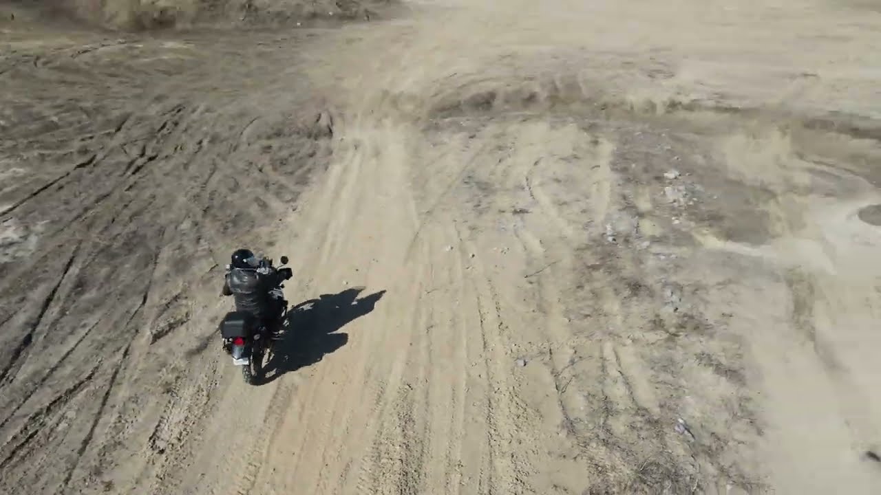 Riding my KLR 650 in the sand - Drone Footage - Quebec City, Canada