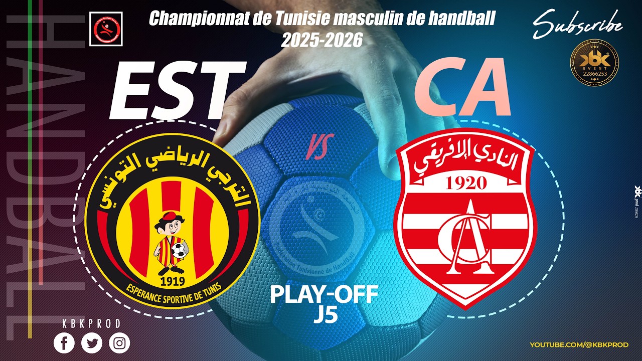 🇹🇳 J5 DERBY🤾PLAY-OFF🏆🇹🇳 #esperance_sportive_de_tunis 🆚 #club_africain #D'Elite HAND 25-26#FTHB