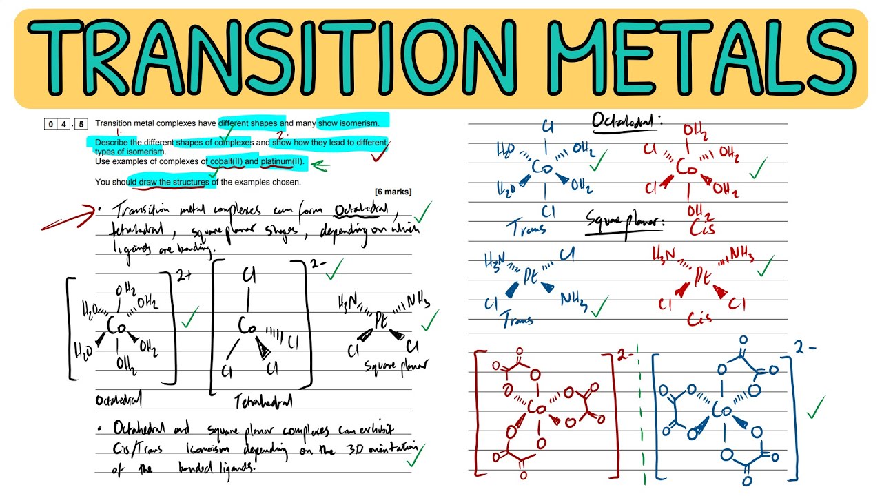 Transition Metals - Exam Question Walkthrough｜A Level Chemistry (AQA)