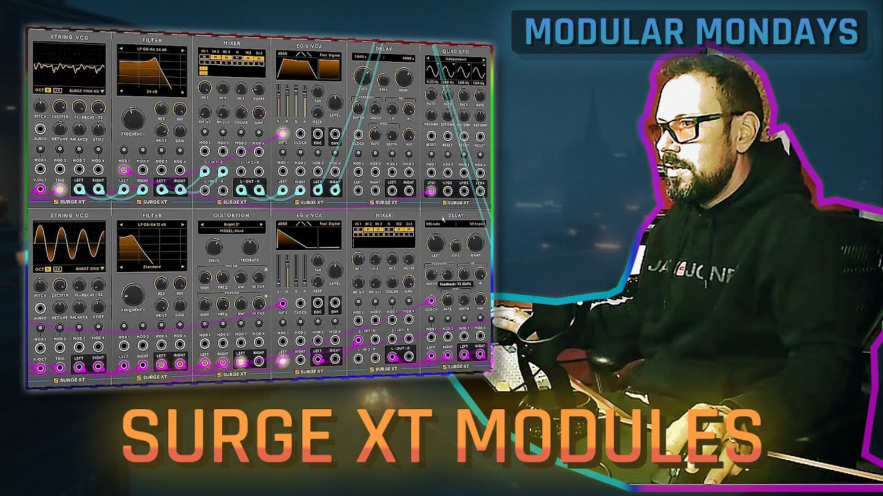 Модули Surge XT для кинематографического нижнего звука в стойке VCV