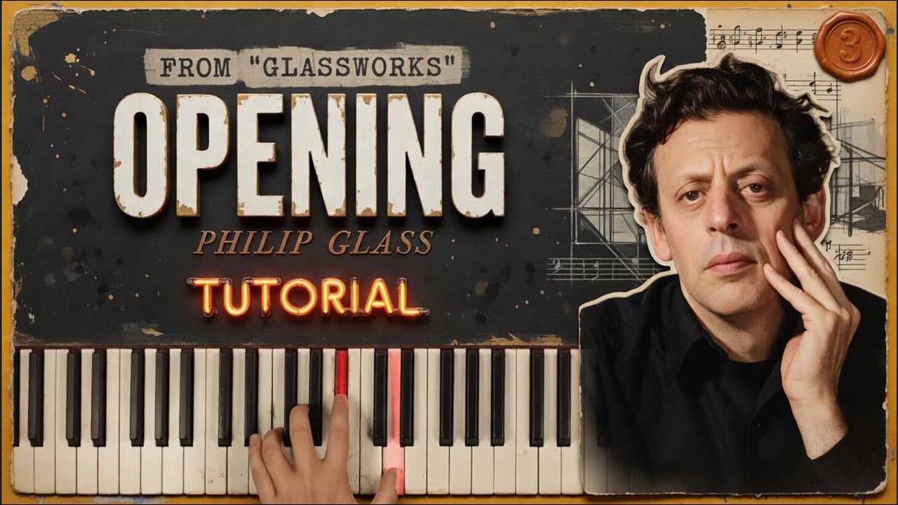 GLASSWORKS - OPENING by Philip Glass | Piano Tutorial (Part 1) Slow, Detailed