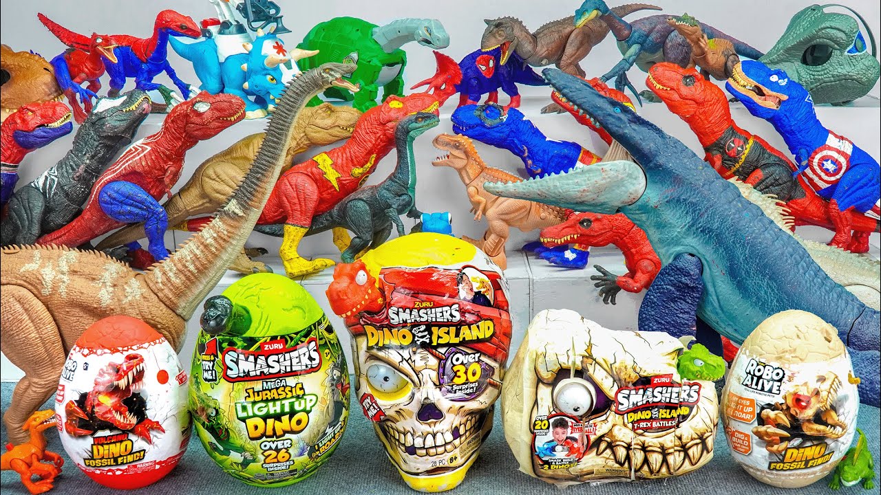 Jurassic World Unboxing Review Asmr Dinosaur T-rex Mosasaurus Giga Raptor Triceratops Brachiosaurus