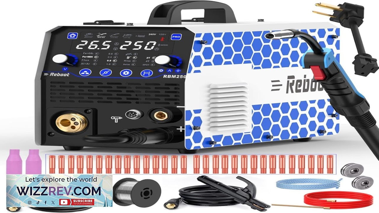 Reboot 250Amp MIG Welder 120V 240V RBM2500 PRO 8 w 1 Wieloprocesowa spawarka
