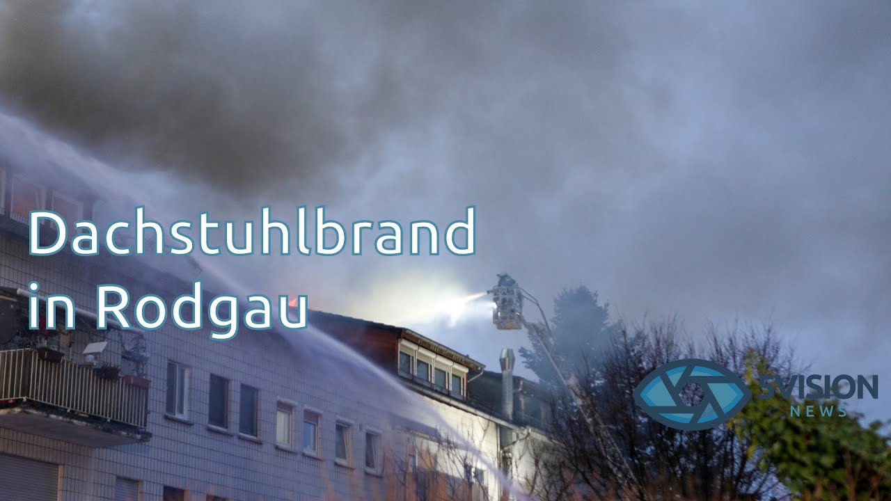 Rodgau: Dachstuhlbrand eines Wohnkomplexes - Großeinsatz im Kreis Offenbach