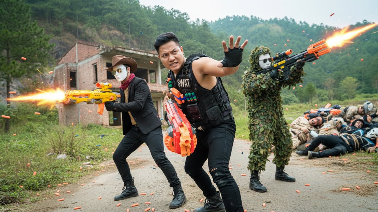 LTT Films : Hero Silver Flash's TACTICAL RAID on the Black Kingdom Crime Group! Nerf Guns!