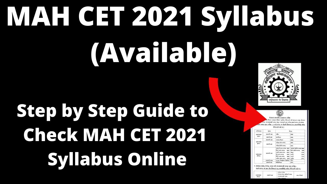 MAH CET 2021&nbsp;Syllabus (Available) - How to Officially Check Your Syllabus MAH CET 2021 From Online