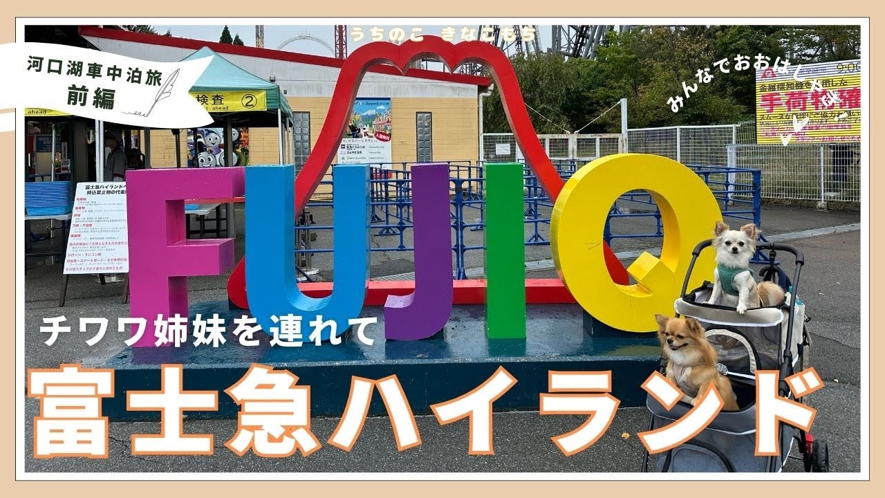 【犬連れ富士急ハイランド】雨の河口湖エリアをチワワ姉妹とキャンピングカーで車中泊しながら巡る（河口湖車中泊旅前編）