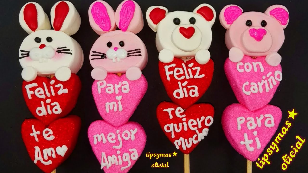 OSITOS Y CONEJITOS DE BOMBON PARA SAN VALENTIN | BROCHETAS FACILES 14 DE FEBRERO TIPSYMASOFICIAL
