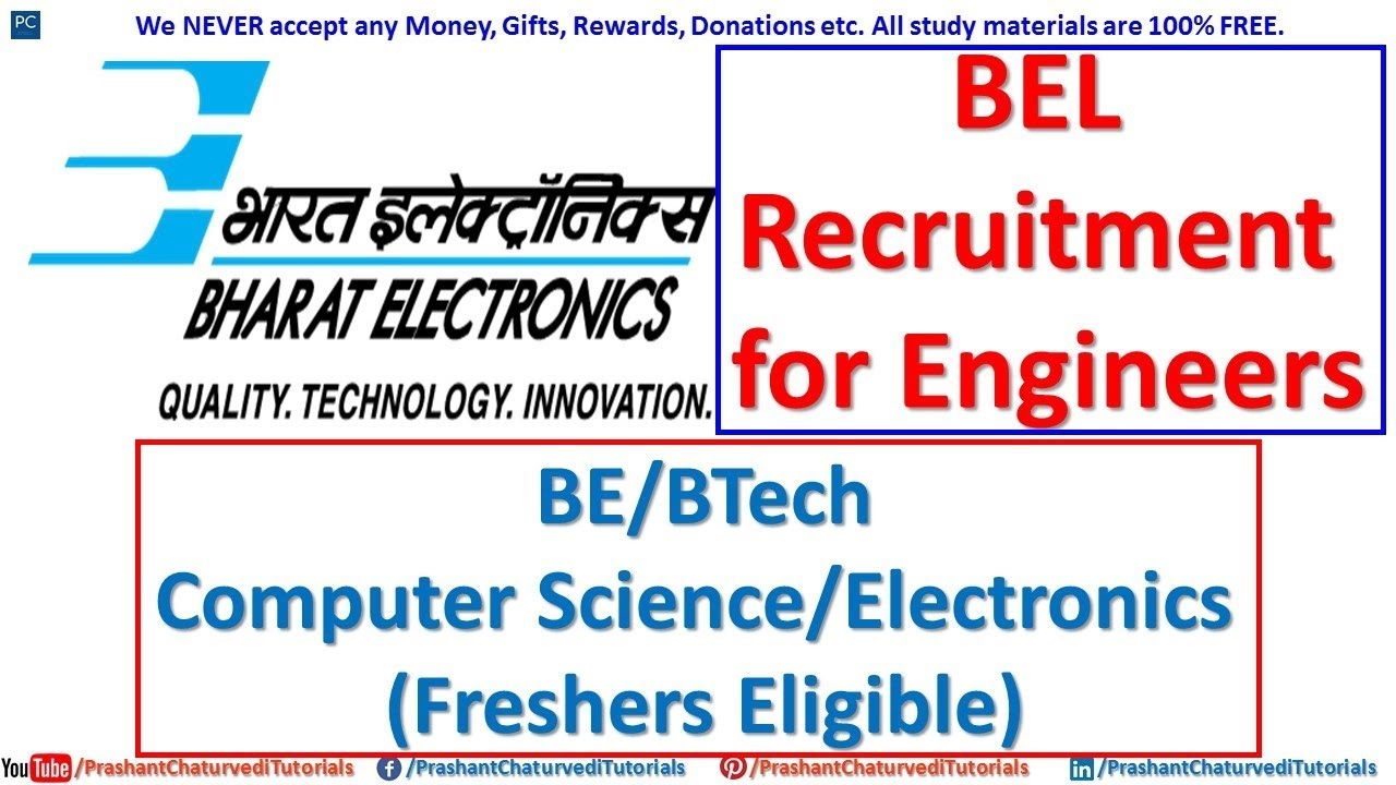 #BEL RECRUITMENT 2018 FOR  ENGINEERS // BE/BTECH {FRESHERS ELIGIBLE}
