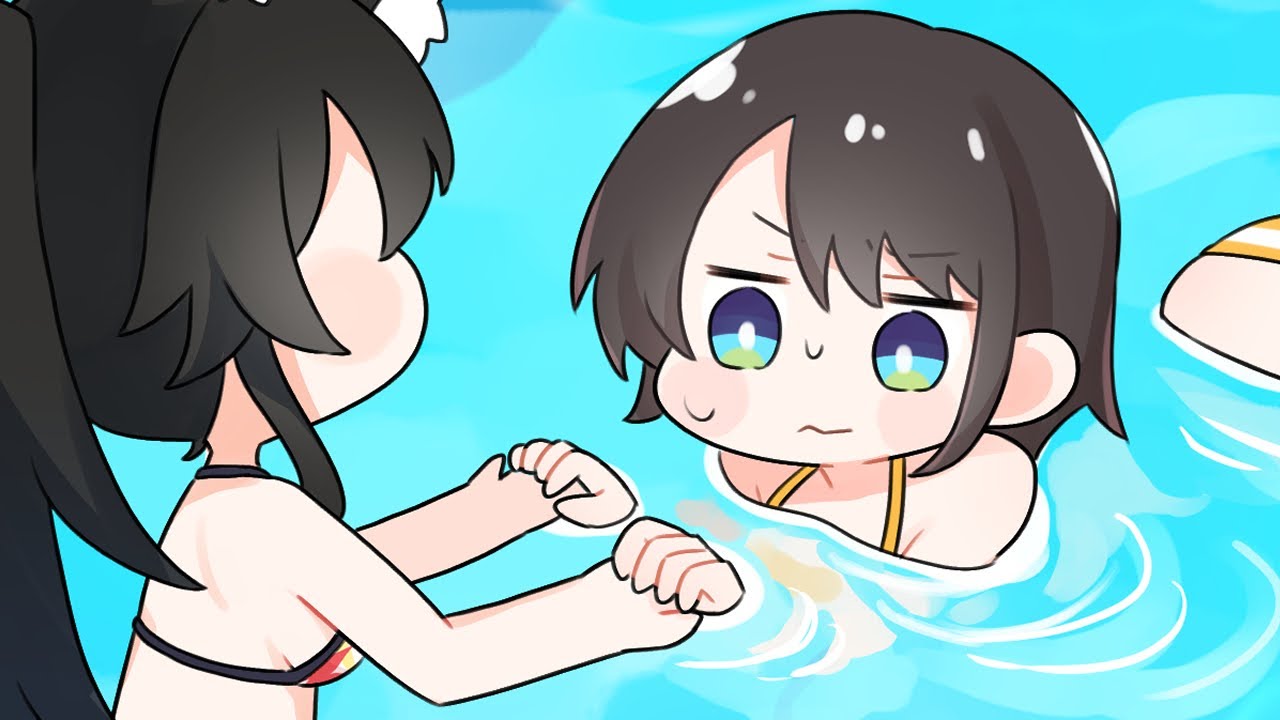 Miosha teaches Subaru how to swim with a dog paddle 【Animated Hololive/ Eng sub】