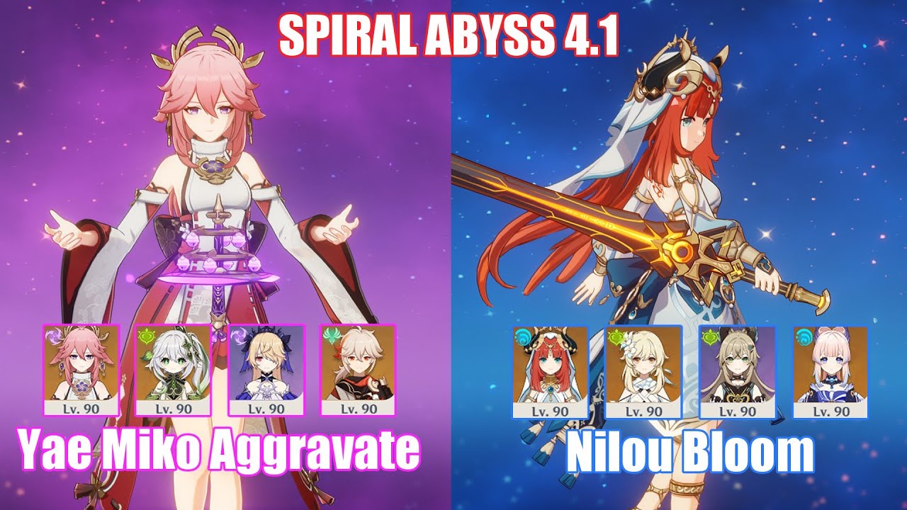 C0 Yae Miko Aggravate & C0 Nilou Bloom | Spiral Abyss 4.1 | Genshin Impact