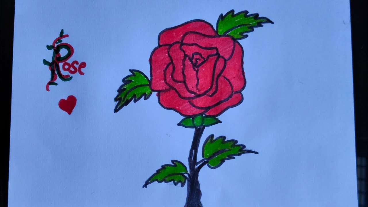 How to Draw Rose🌹 Step by Step🪜||Rose Flower 🌺 Drawing 🌼 Valentine Drawing #viral #roseday #art 