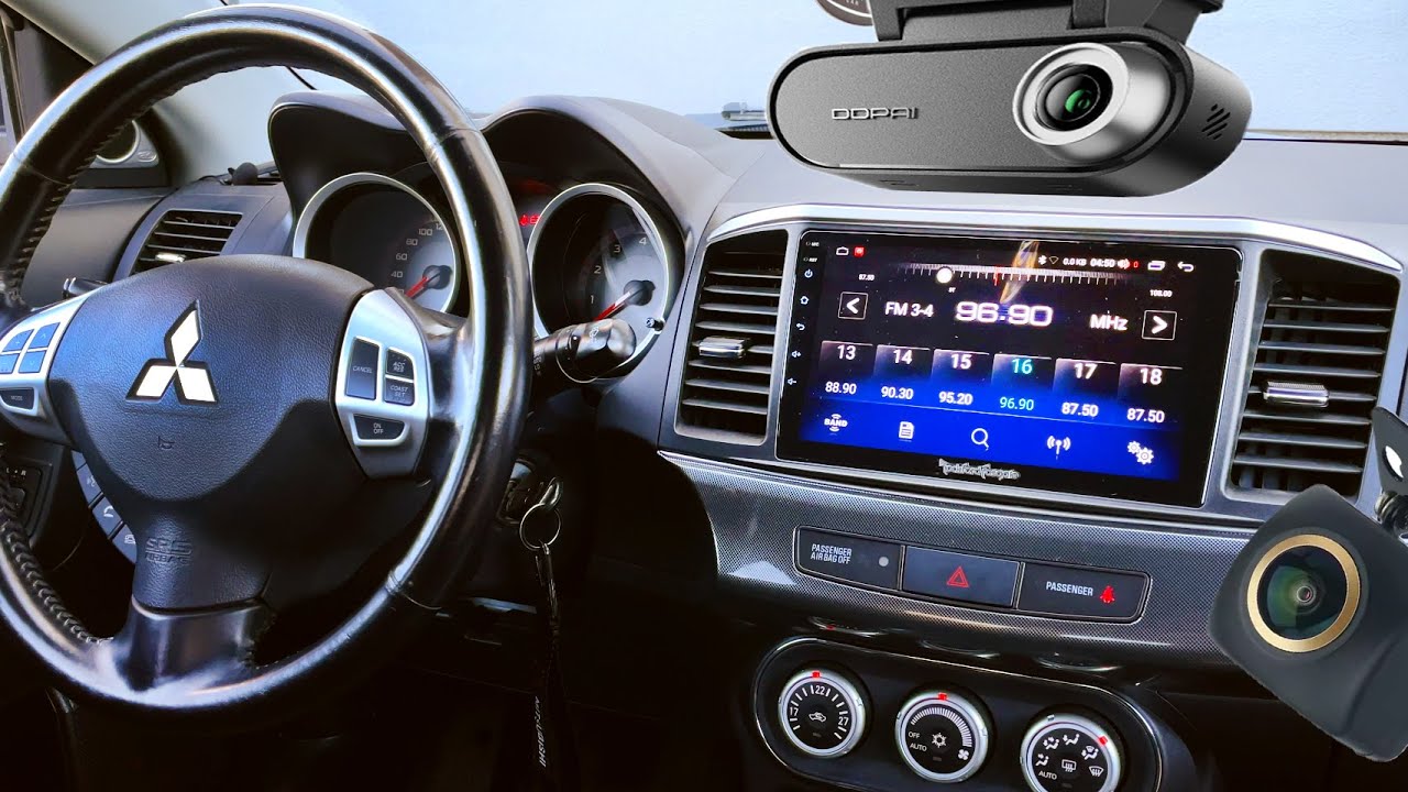 MITSUBISHI LANCER RADIO Android 2DIN + kamera cofania i wideo rejestrator DDPAI N5 Dual