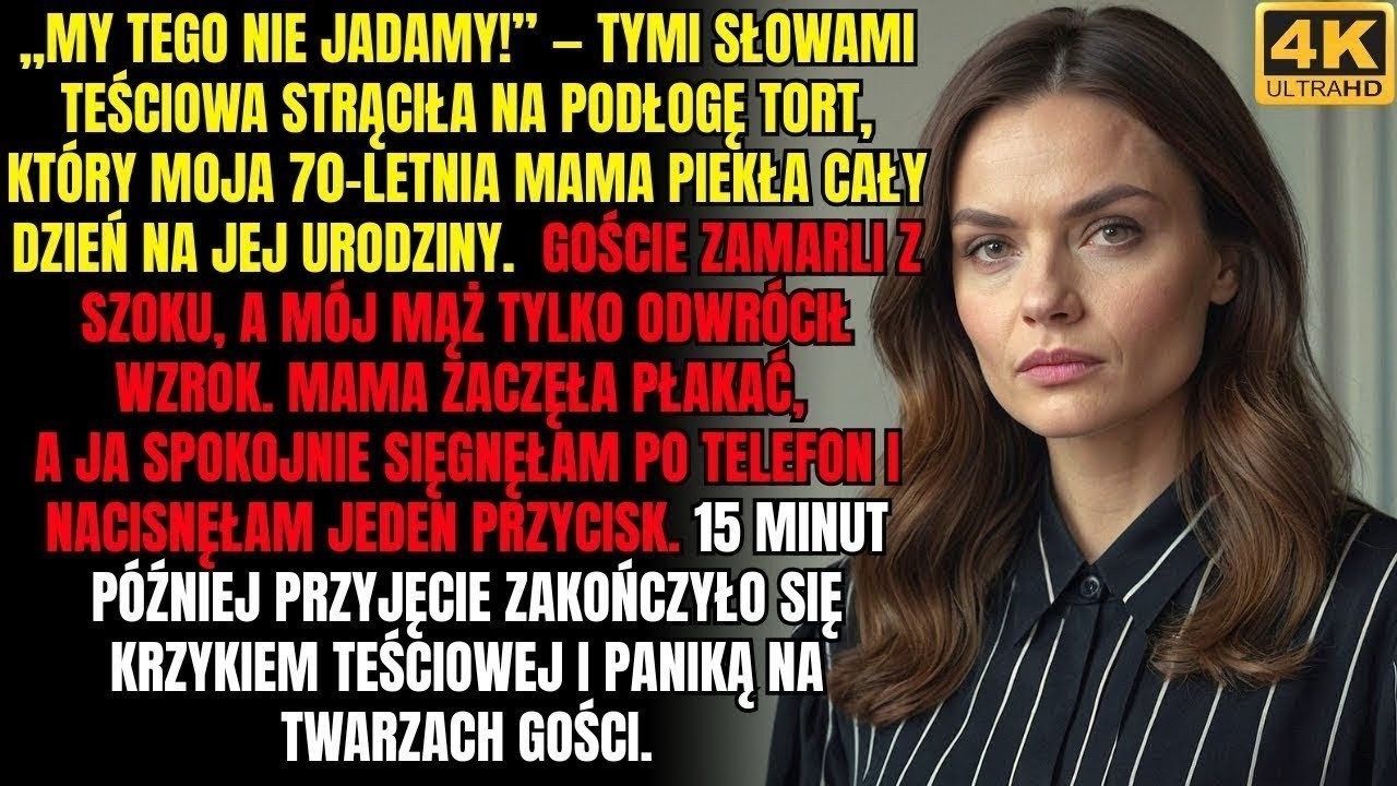 „NIECH TWOJA MATKA POSPRZĄTA!” — rozkazała teściowa, rzucając na podłogę tort, który upiekła moja