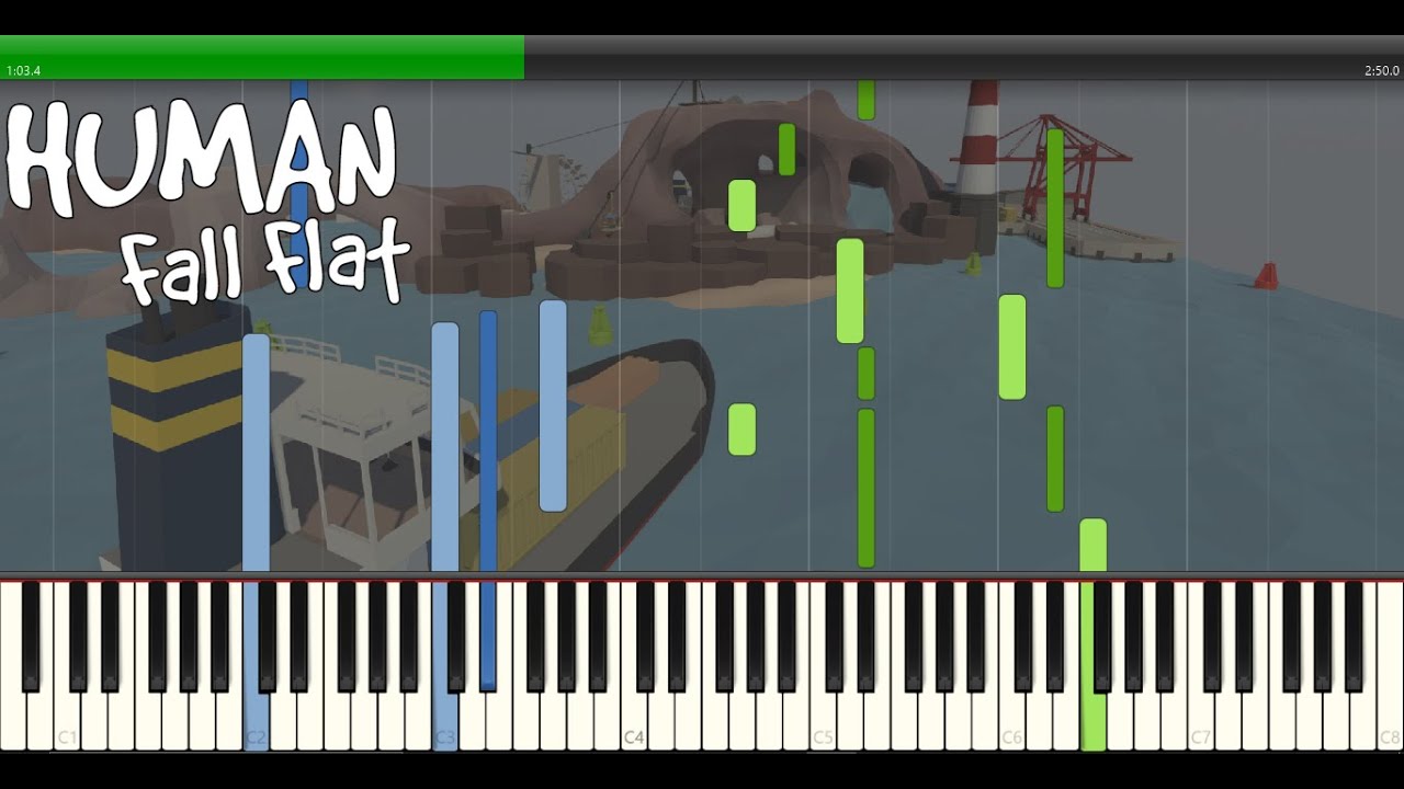 Sail Away - Human Fall Flat Piano Tutorial (Medium)