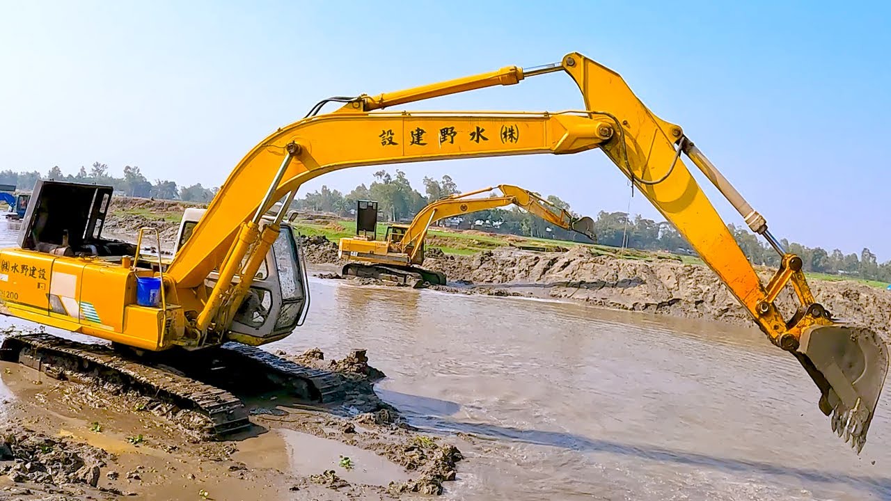 #JCB #jcbvideo Excavator Working On River To Dig | Excavator Working Video #backhoe