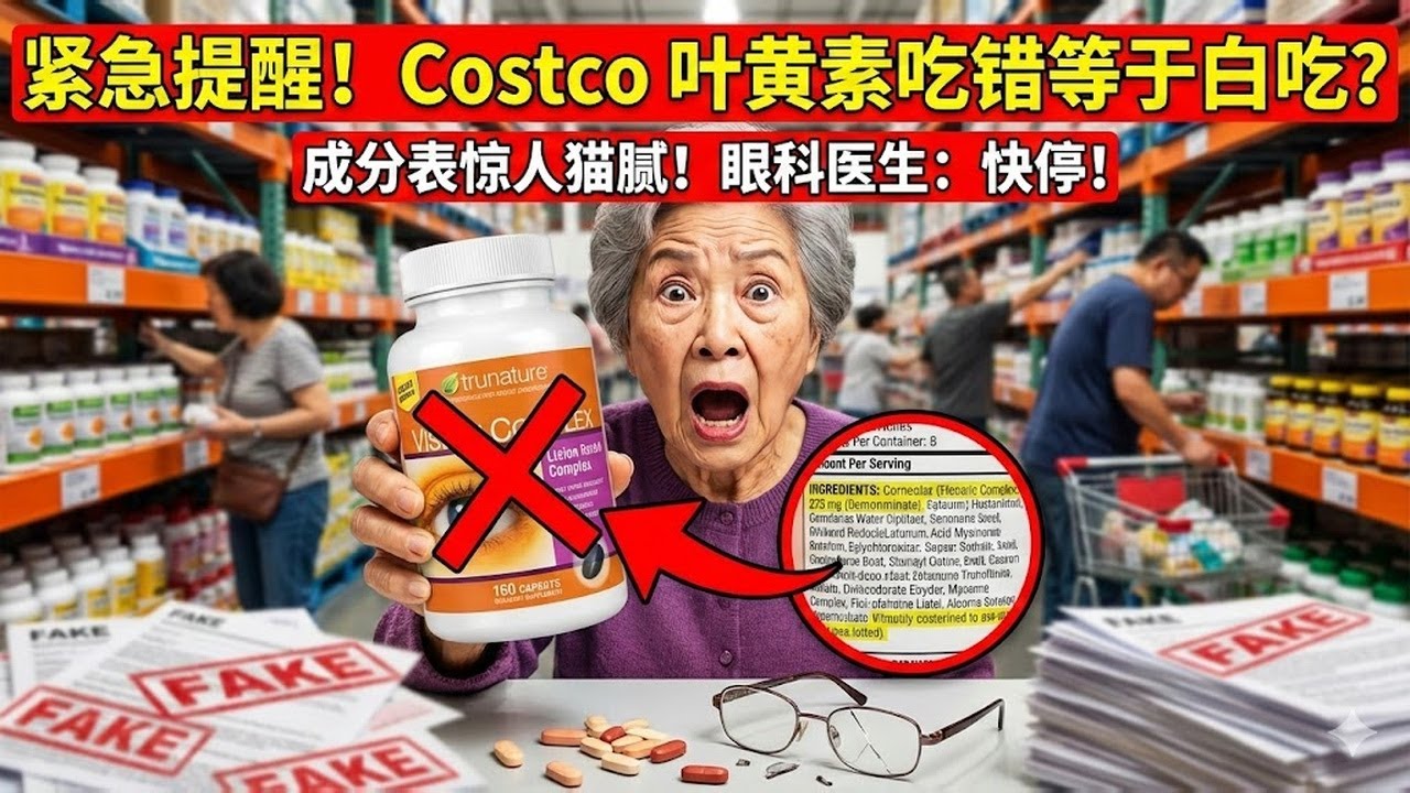 眼科医生紧急提醒！Costco 这款“护眼叶黄素”吃错了等于白吃？成分表里藏着大猫腻！