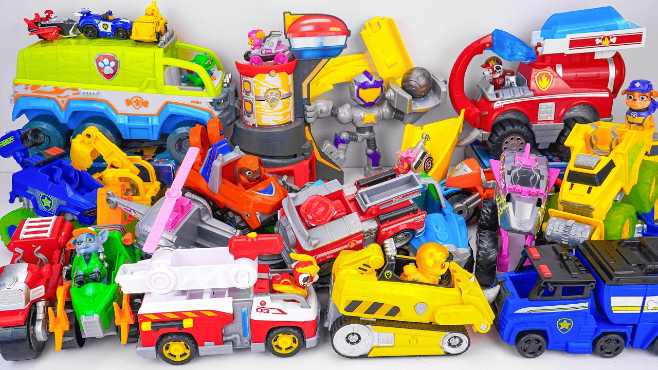 Many Different Paw Patrol Vehicles Toys Unboxing ASMR| Paw Patrol True Metal Mighty Meteor Track Set