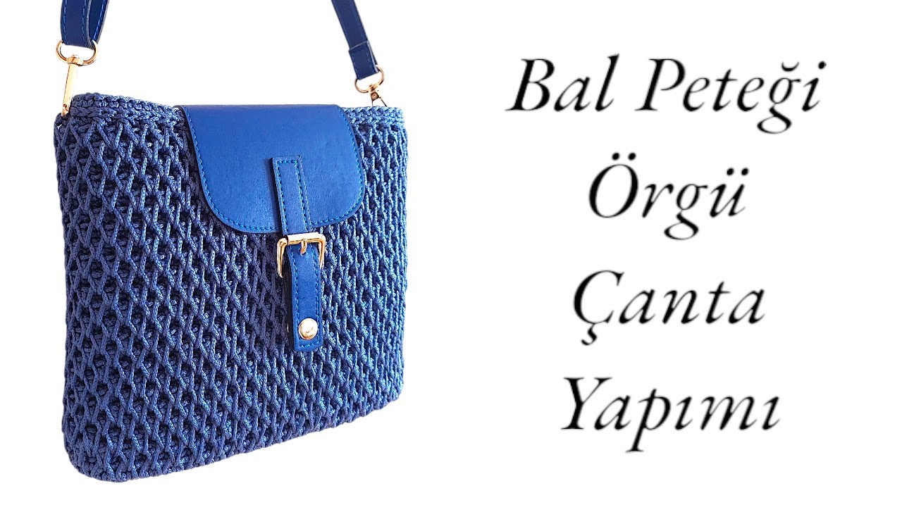 Bal Peteği Örgü Çanta Modeli