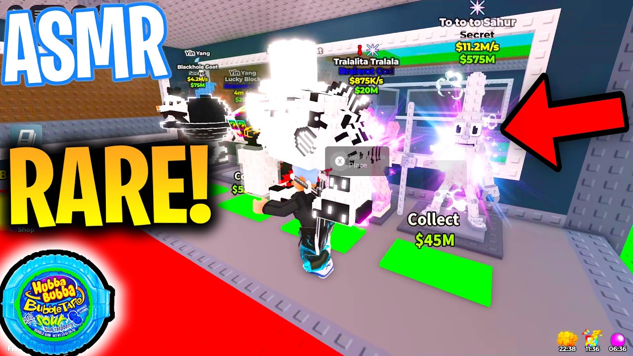 ASMR Roblox Steal a Brainrot RARE Secret To To To Sahur! 😴 Gum Chewing 🎮🎧 Controller Sounds 💤