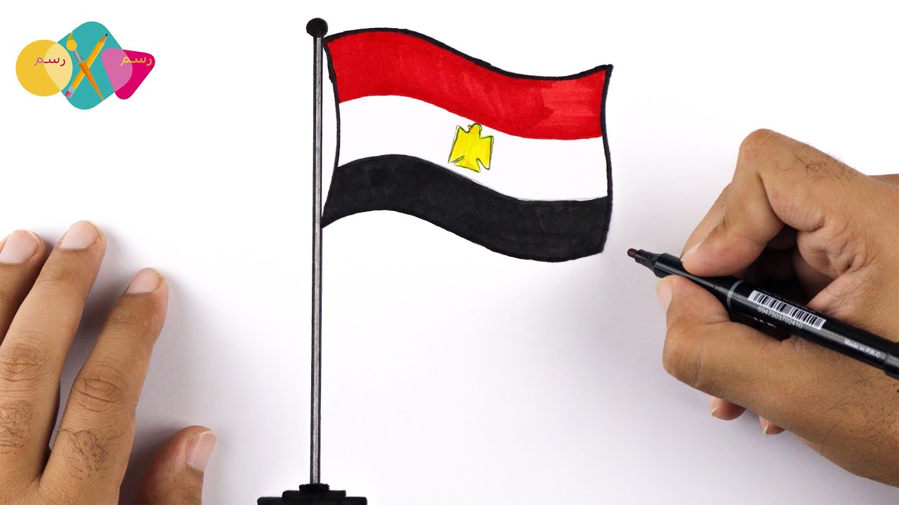 رسم علم مصر بمناسبة حرب اكتوبر خطوة بخطوة للمبتدئين | كيف ترسم علم مصر حرب اكتوبر | رسم حرب اكتوبر