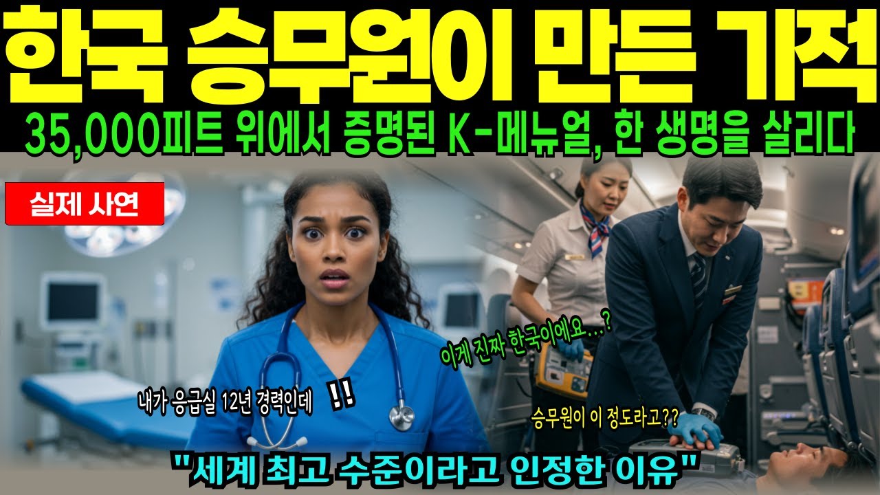 [해외감동사연] 미국 응급실 12년 경력도 놀라게 만든 한국 승무원의 전문성이 만든 기적