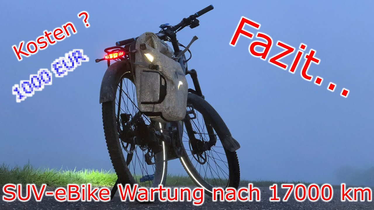 Kosten der  SUV-eBike Wartung nach 17 000 km und Fazit...