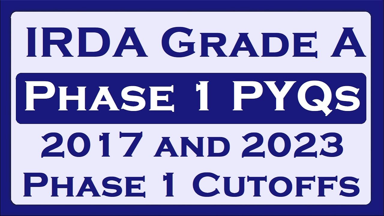 IRDA 2023 PYQs and 2017 & 2023 Cutoffs! By Susheel Ragade