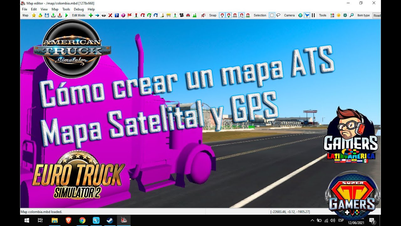 #ATS #ETS2 - Cómo crear un Mapa desde Cero - Mapa Satelital y GPS