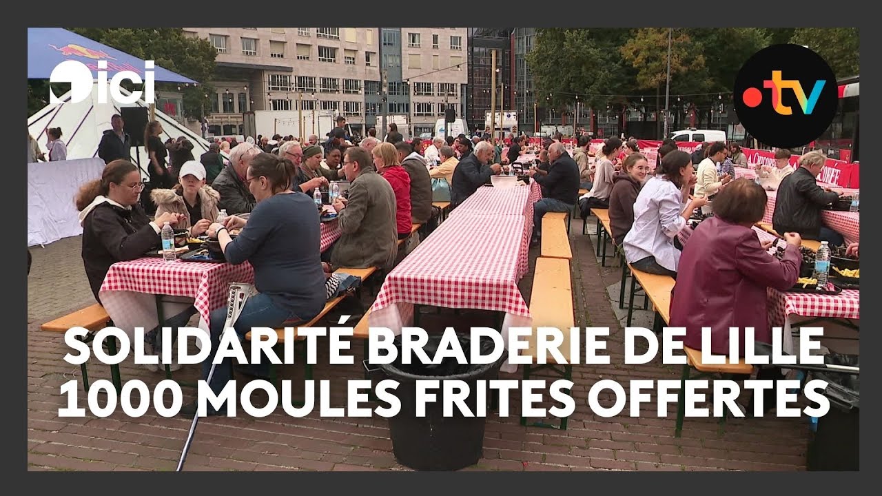 Solidarité Braderie de Lille : 1000 moules frites offertes à des bénéficiaires d'associations.