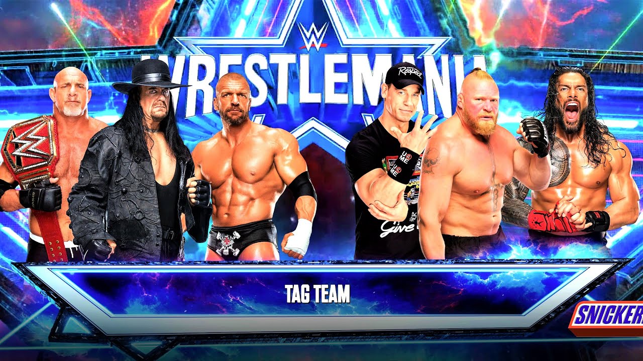 Undertaker + Goldberg + HHH vs Brock Lesnar + John Cena + Roman Reigns Tag Team | WWE 2K23 RTX 4090