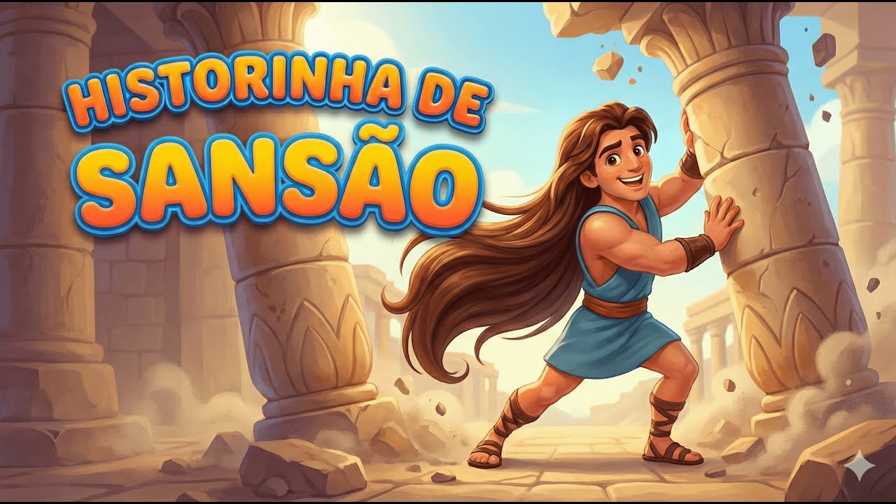 O SEGREDO DO HOMEM MAIS FORTE DO MUNDO! 💪🦁 Sansão - História Infantil bíblica - Desenho bíblico