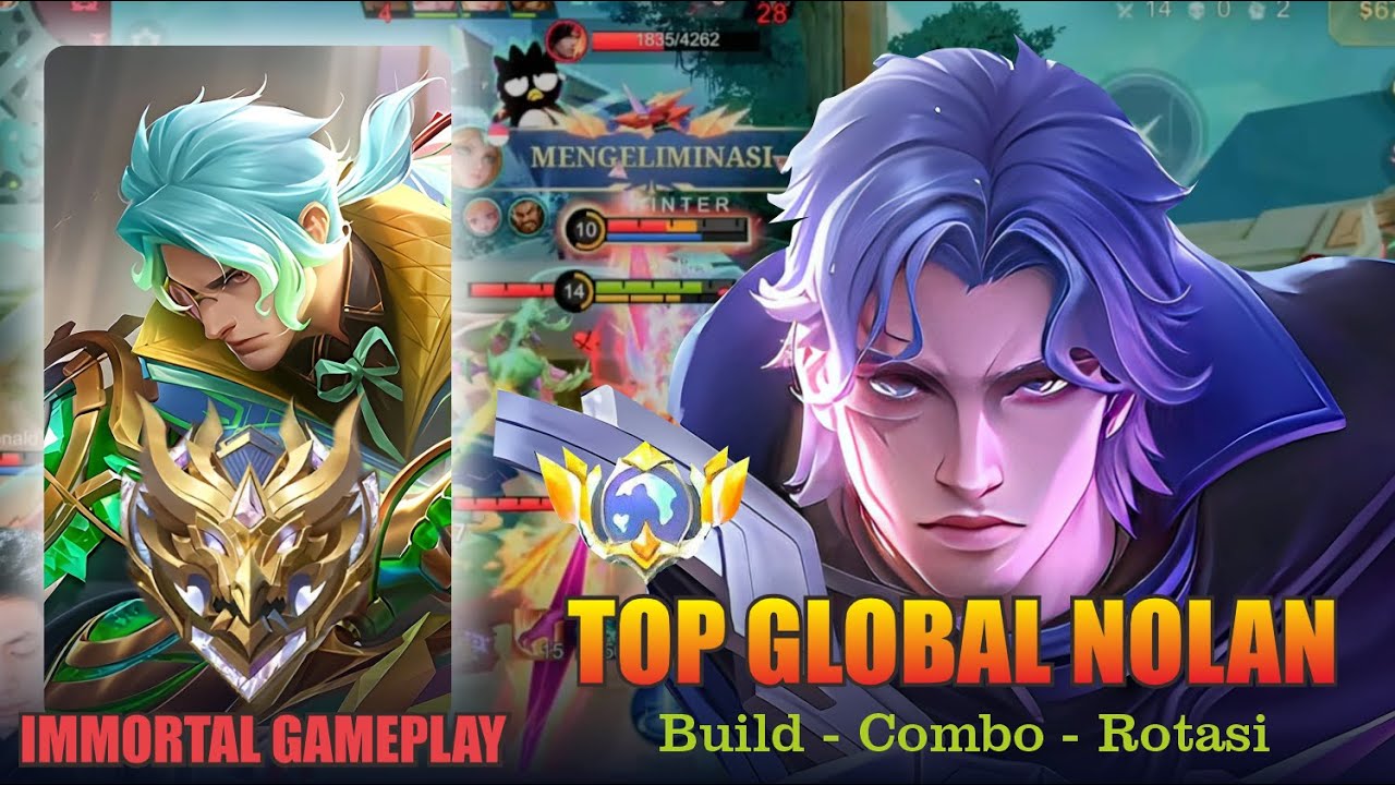 TUTORIAL NOLAN PEMULA JADI DEWA BISA GENDONG KE IMMORTAL | TOP GLOBAL BUILD COMBO ROTASI | MLBB