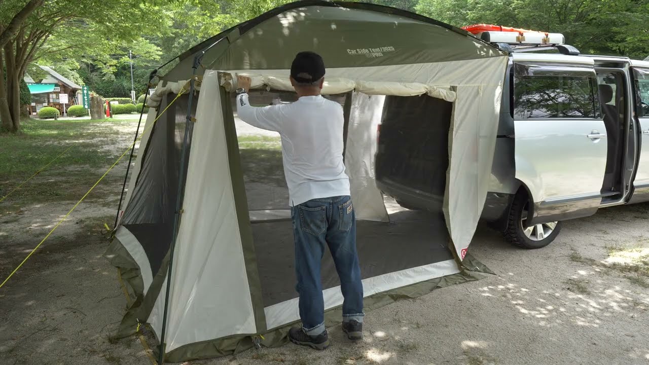 【デイキャンプ】真夏のキャンプ場｜コールマン カーサイドテント/3025設営｜デリカD5で気ままに｜じじいのOutdoor Life