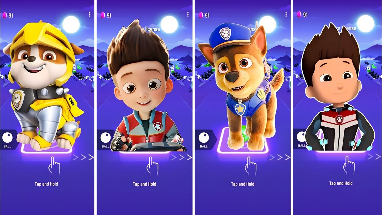 Paw Patrol VS Marshall VS Paw Patrol Ryder VS Rubble Paw Patrol🎶Coffin Dance Song Tiles Hop EDM Rush