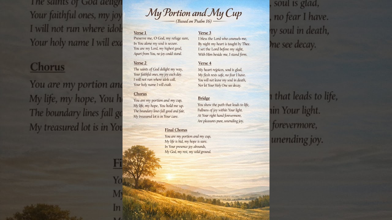 My Portion and My Cup ( Based on Psalm 16)