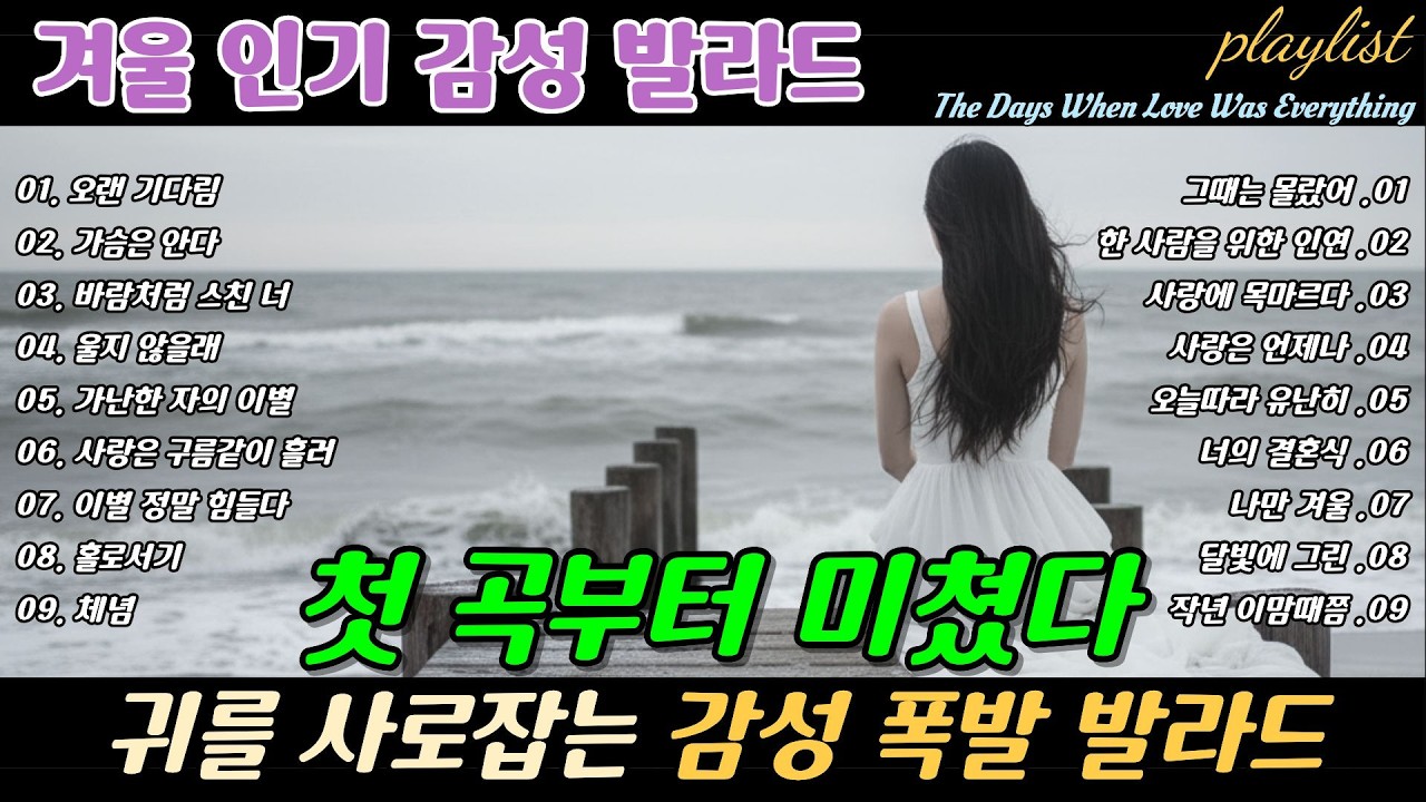 playlist | ❄️ 첫 곡부터 미쳤다 🎶 귀를 사로잡는 감성 폭발 발라드, Love & Goodbye We Miss Breakup Ballads | 겨울에 듣기 좋은 노래