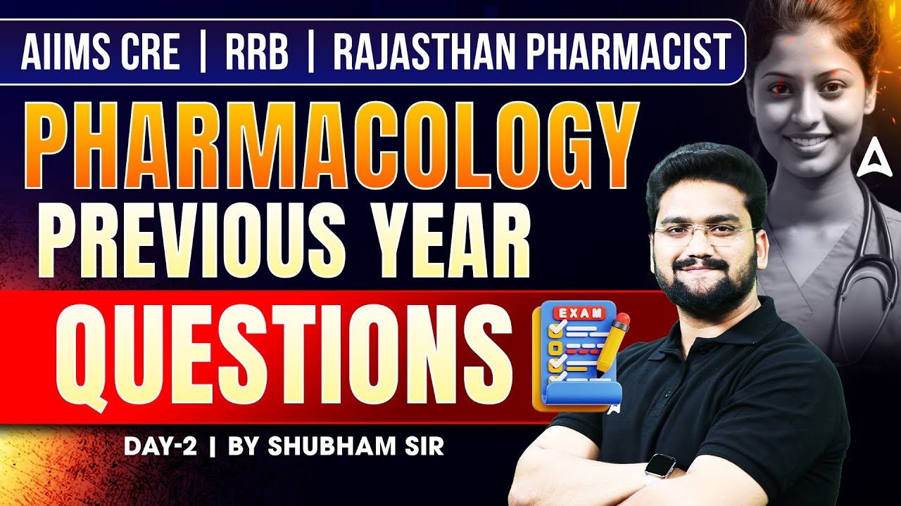 AIIMS CRE | RRB | Rajasthan Pharmacist | Pharmacology Previous Year Questions #3 | By Shubham Sir