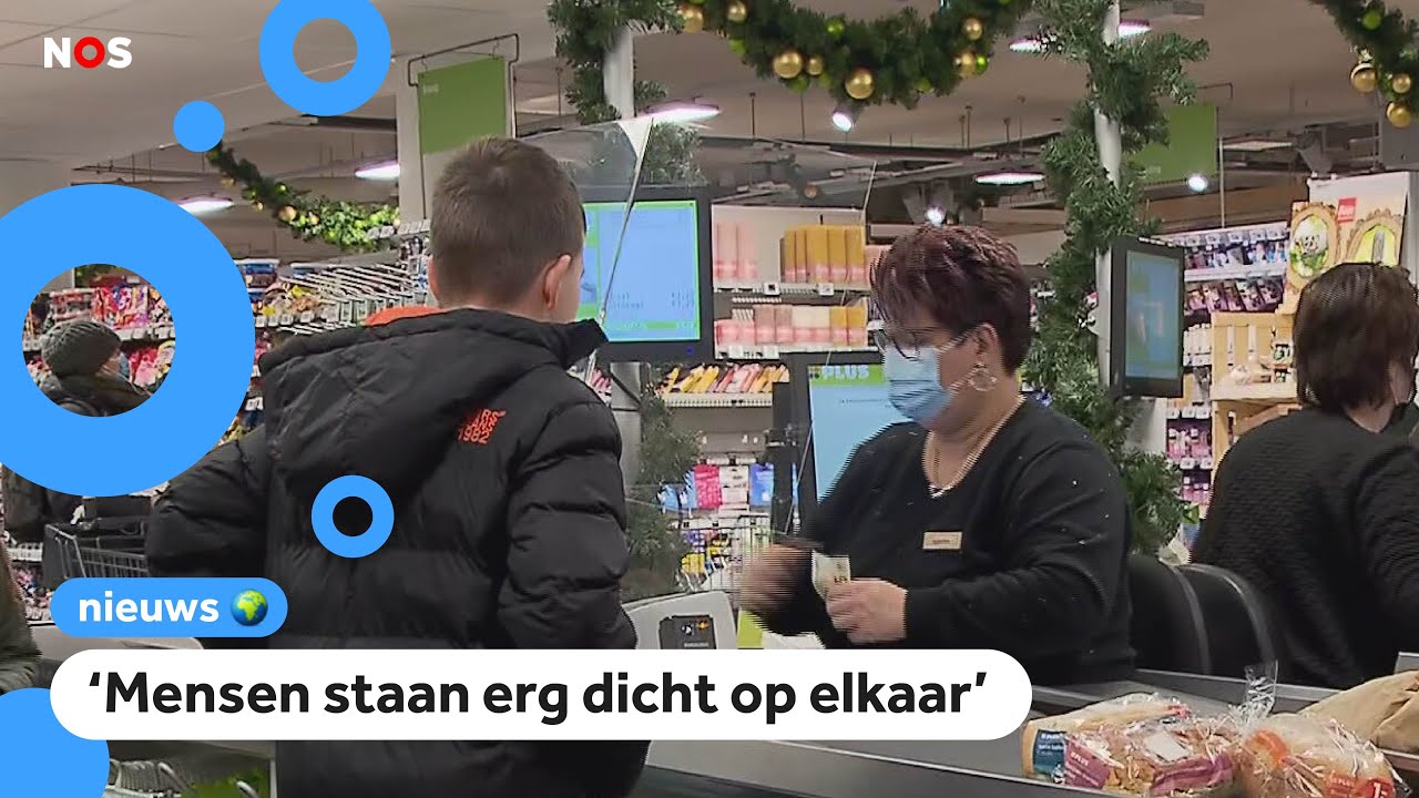 Kerstdrukte in supermarkten