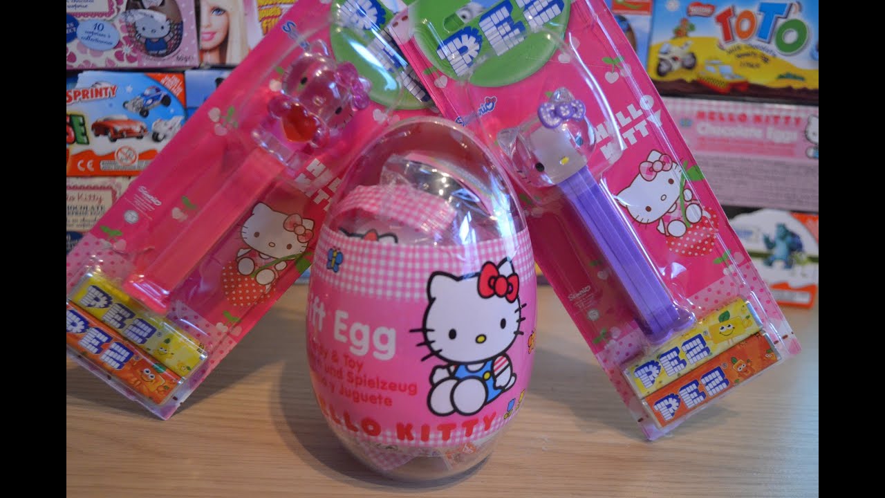 Hello Kitty Surprise Egg PEZ Candy Sweets Haul キティ・ホワイト  Kiti Howaito Kiti-chan Kitty White