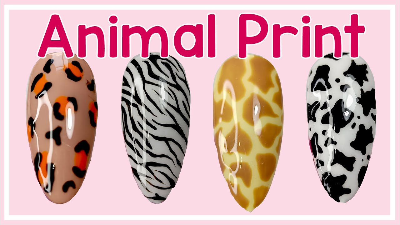 ANIMAL PRINT en UÑAS | 4 Diseños de Nail Art MUY FÁCIL | Decoración de uñas con GELISH