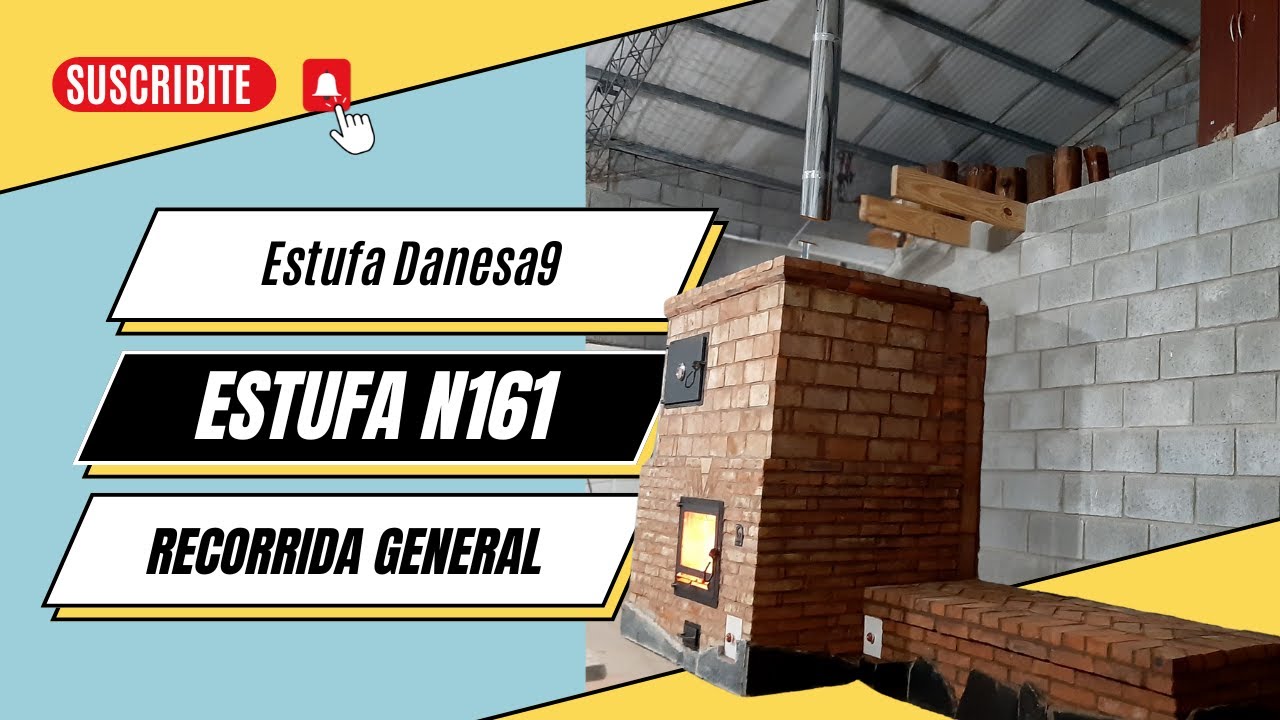 Estufa Nº 161. Rocket Danesa9 con aire de calefacción pasivo. Recorrida por la estufa