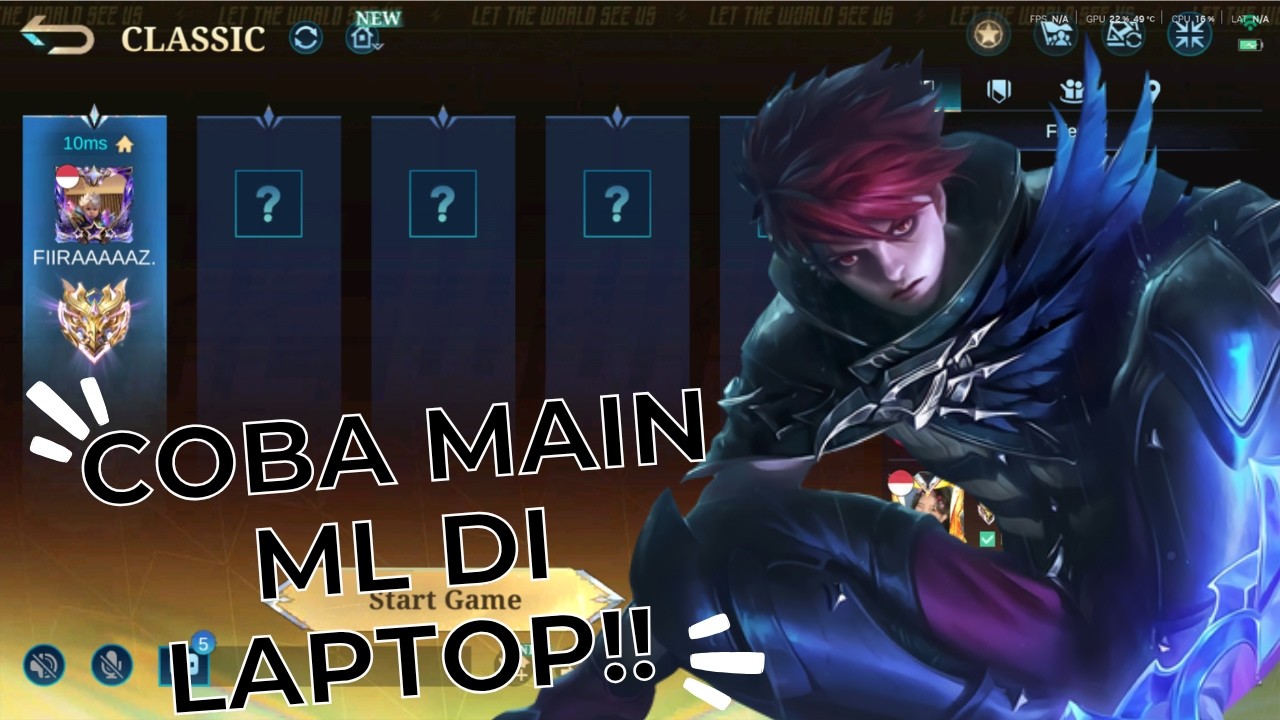 PERTAMA KALI NYOBA MAIN ML DI LAPTOP!!! | Mobile Legends : Bang Bang