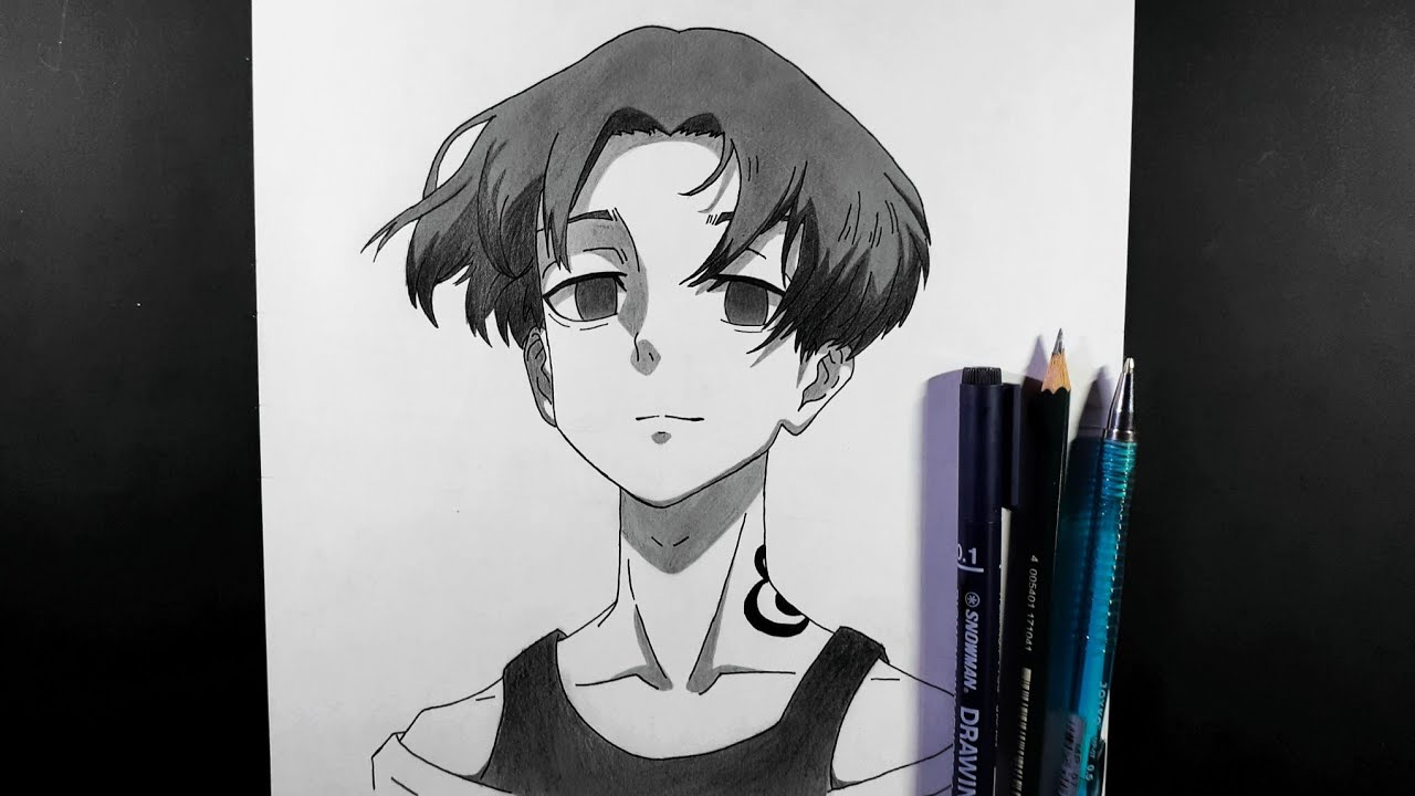 Cara Menggambar SANO MANJIRO/MIKEY Dewasa (BLACK HAIR) [Tokyo Revengers] - Step by Step