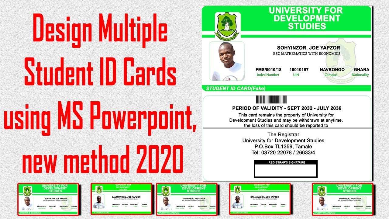 Создание нескольких студенческих билетов в MS PowerPoint, новый метод 2020