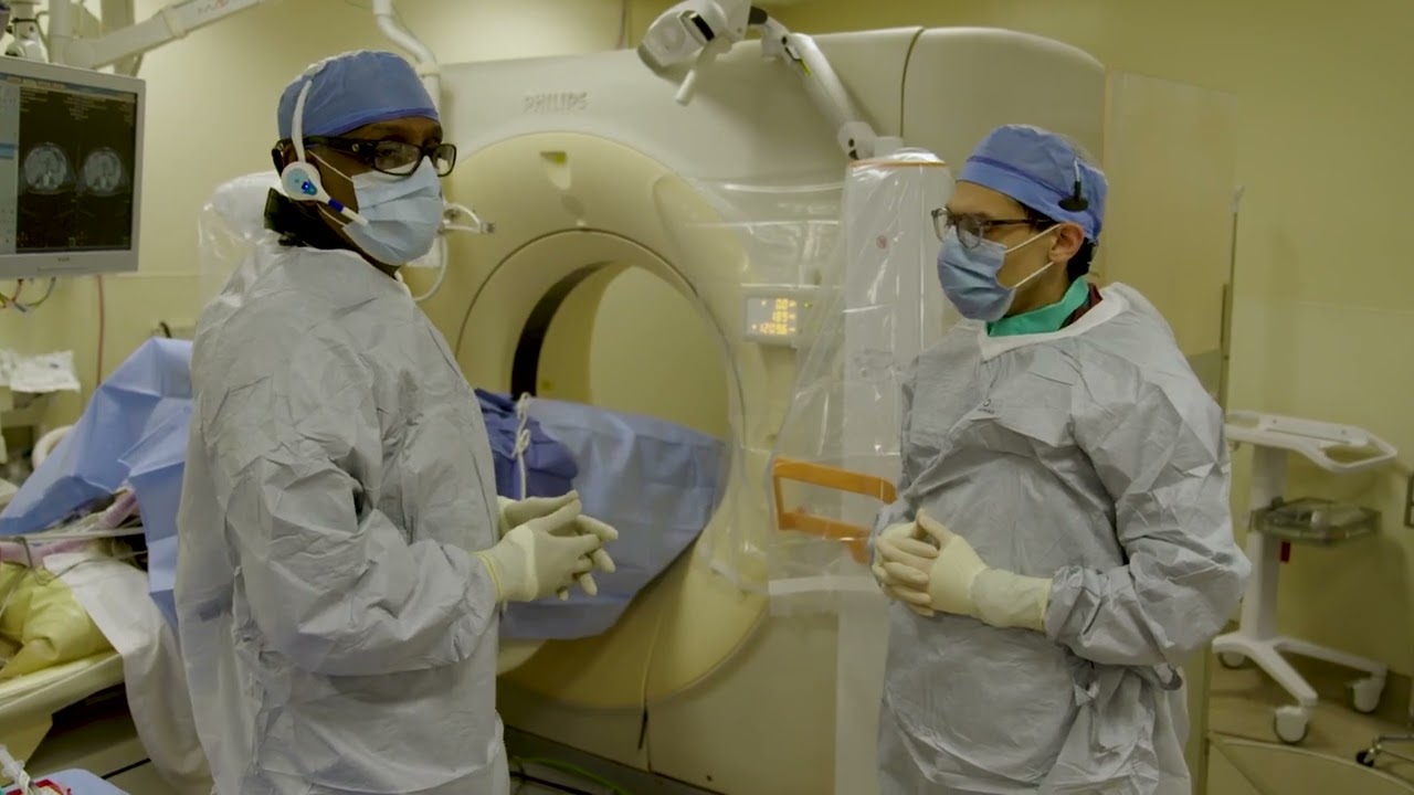 Govindarajan Narayanan, M.D. uses the Epione® robot to treat a patient with a liver tumor.