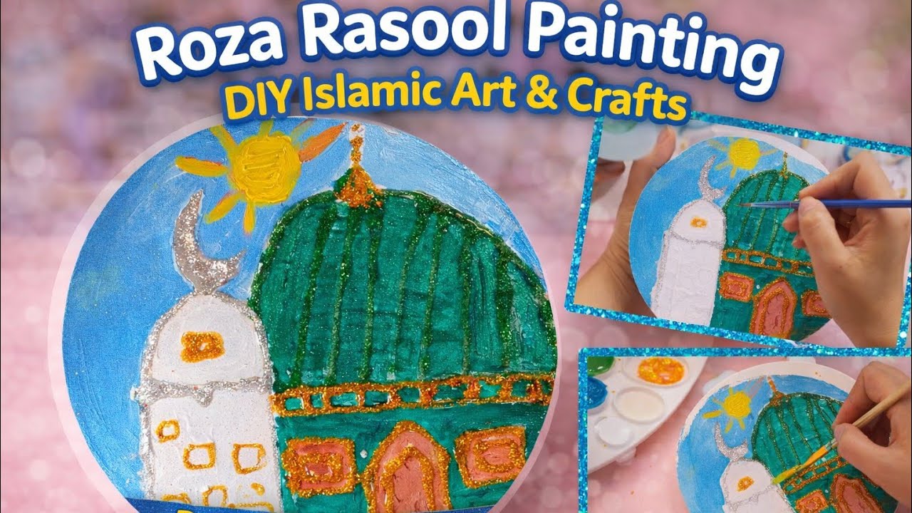 Roza Rasool Painting | Beautiful Masjid e Nabawi Art | Islamic Art & Crafts#2026#resinartbybias 